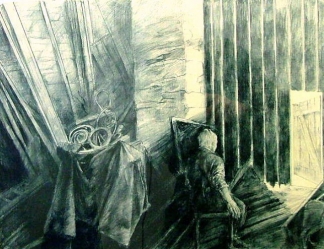 RONOVSKÝ František (1929): „Před otevřenými dveřmi“, dvoubar. lito.,
