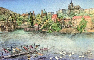 LOKVENC Václav (1930): „Praha“, bar. lito.