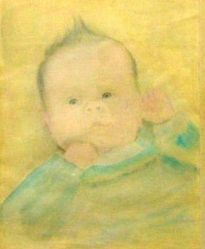 OBROVSKÝ Jakub (1882-1949): „Děťátko“, tužka, akvarel na papíře