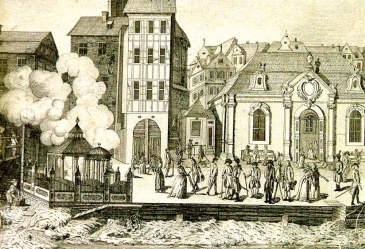 BALZER Anton (1771-1807): „Vřídlo v Karlových Varech“, mědirytina,