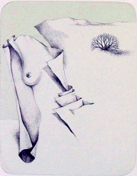 VELČOVSKÝ Josef (1945): „Dívčí torso v krajině“, bar.lito.