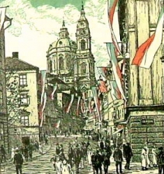 PREISSIG Vojtěch (1873-1944): „Den nezávislosti“, bar. dřevoryt