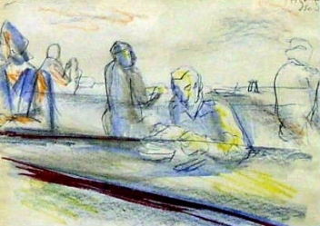 HEJNA Václav (1914-1985): „Paříž“, pastel, akvarel