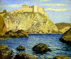 PÍSECKÝ Josef (1878): „Dubrovník“, ol., pl., nalepené na lep.