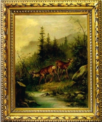 HOFFMANN Johann F. (1840-1900): „Lesní scenérie“, ol., pl.