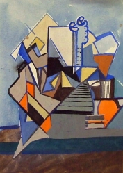 TOCKSTEIN Josef (1912-1996): „Centrum města“, tempera na papíře