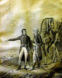 CARDON Antione (1772-1813): „Bonaparte a generál Berthier“, mědirytina na papíře