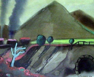 SALCMAN Martin (1896-1979): „Viadukt“, tempera na papíře