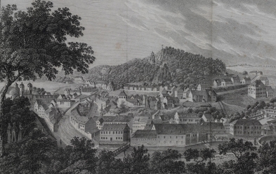 DÖBLER Jiří (1788-1845): Pohled na Karlovy Vary v podvečer.