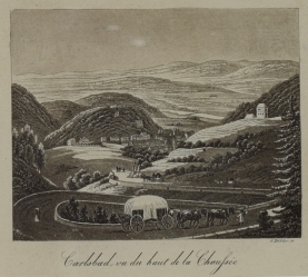 DÖBLER Jiří (1788-1845): Karlovy Vary od Pražské silnice.