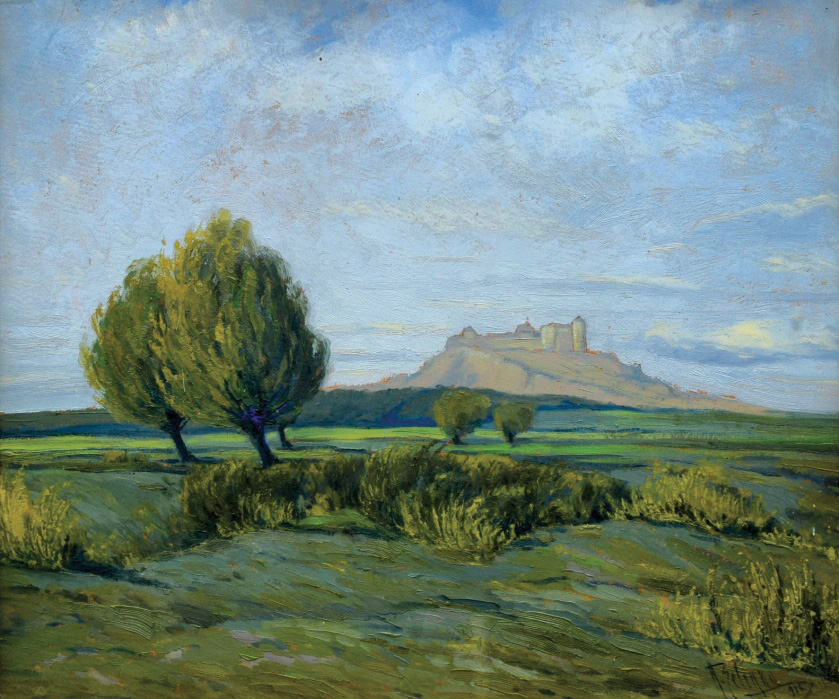 ZELENKA Jaroslav (*1900): Krajina s hradem.