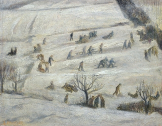 ŠINDELÁŘ Lumír (1925-2010): Děti na sněhu.