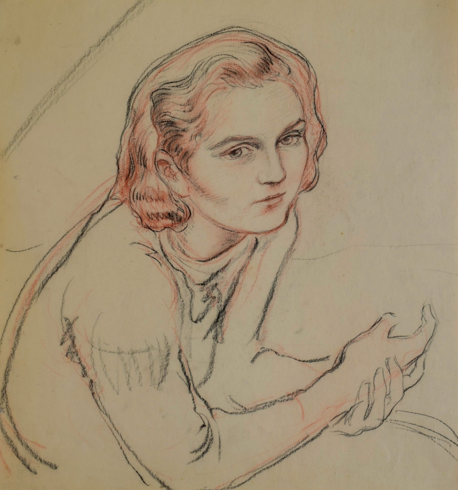 GRUSS Franz (1861-1979):  Portrét krásné dívky.