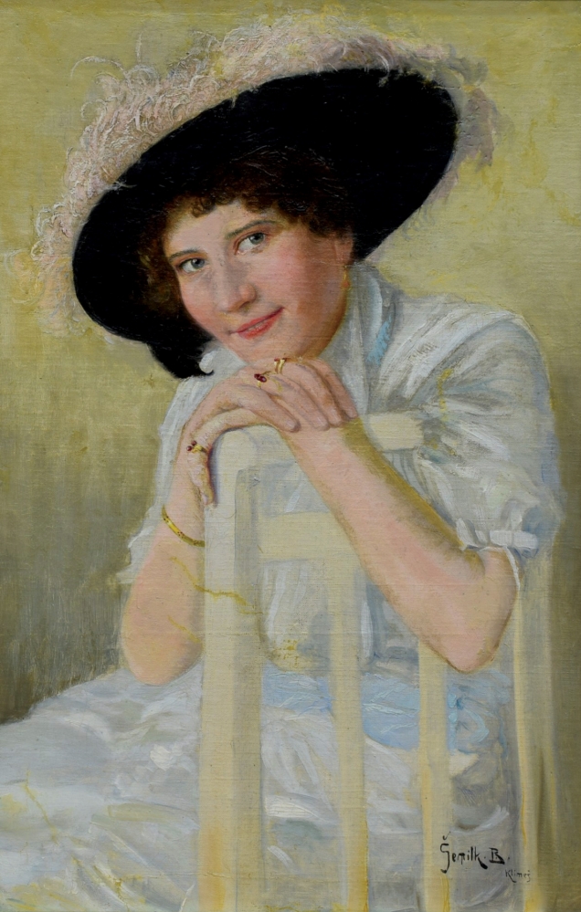 KLIMEŠ (Šemilk) Bohumil (1881-1949): Portrét příjemné dámy.