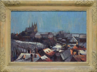 TOUREK Bohumil (*1906 ve Vídni): Pražské střechy.