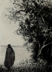 KOBLIHA František (1877-1962):  Postava na břehu jezera.