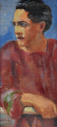 LIŠKA Jaroslav (*1898): Muž v červeném svetru.