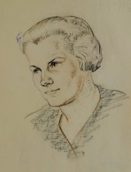 GRUSS Franz (1861-1979): Portrét mladé ženy.