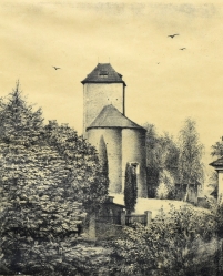 JIŘINCOVÁ Ludmila (1912-1994): Zvonice s rotundou.