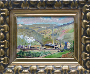 SKRAMLÍK Jan (1860-1936): Pohled na cementárnu.