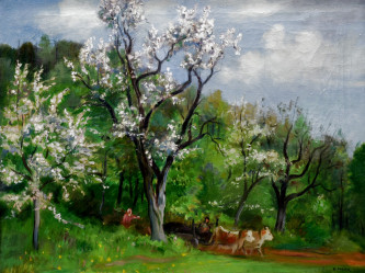 MAJER Antonín (1882-1963): Jarní krajina.