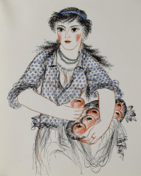 PROCHÁZKOVÁ Linka (1884-1960): Děvče s jablky.