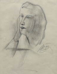 HEJNA Václav (1914-1985): Portrét zamyšlené dívky.