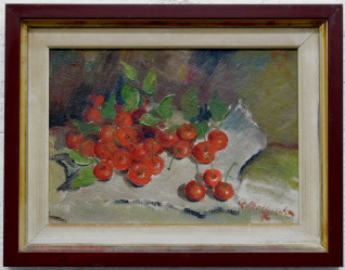 PROCHÁZKA Karel (*1893): Zátiší s třešněmi.