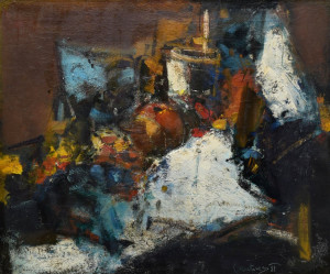 MARTINEC Milan (*1942): Zátiší s červeným jablkem.