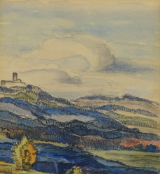 BÍLEK Alois (1888-1961): Krajina s hradem.