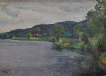 RIEDL Jaroslav (*1893): Krajina s řekou.