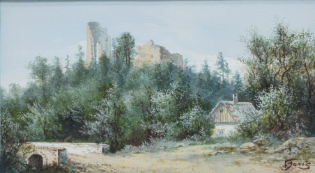 JAROŠ František (1848-1929): Krajina se zříceninou hradu.