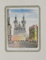 BOUDA Jiří (1934-2015): Železniční přejezd. Výhybka. Praha.