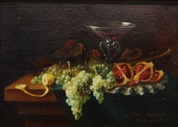 NEPPEL Karl (1883-1935 Mnichov): Zátiší s ovocem a pohárem.