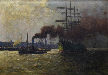 GUBA Rudolf (1884-1950): Lodě v přístavu.