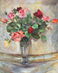 LICHTÁGOVÁ-KADLECOVÁ Vlasta (*1921): Růže ve váze.