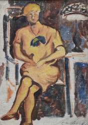 HRUŠKA Emmerich Alois (1895-1957): Paní sedící u lampy.