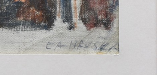 HRUŠKA Emmerich Alois (1895-1957): Paní sedící u lampy.