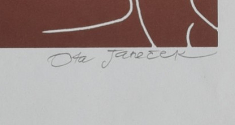 JANEČEK Ota (1919-1996): Dívka s ptáčkem.