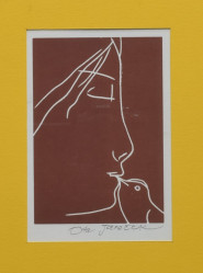JANEČEK Ota (1919-1996): Dívka s ptáčkem.